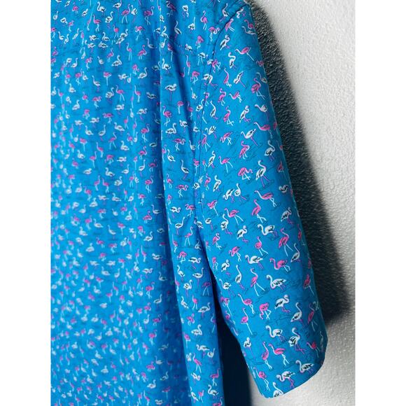 NWT Bonobos Blue with Tiny Pink & White Flamingos Button Shirt XL - Picture 10 of 16